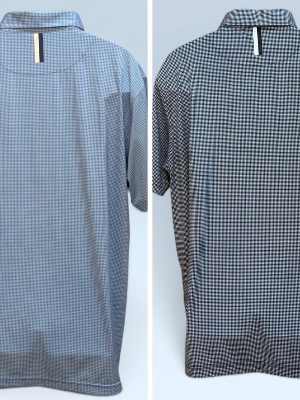 2 Rhoback Houndstooth Golf Polo Shirts Size XL! Black & Blue! - Picture 2 of 7